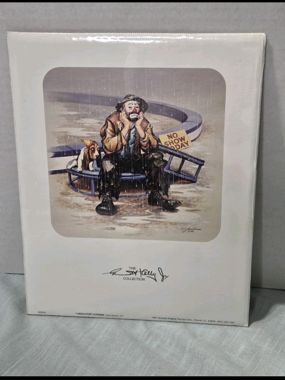 Signed Emmett Kelly Jr. Clown Print Wall Art - Multicolor